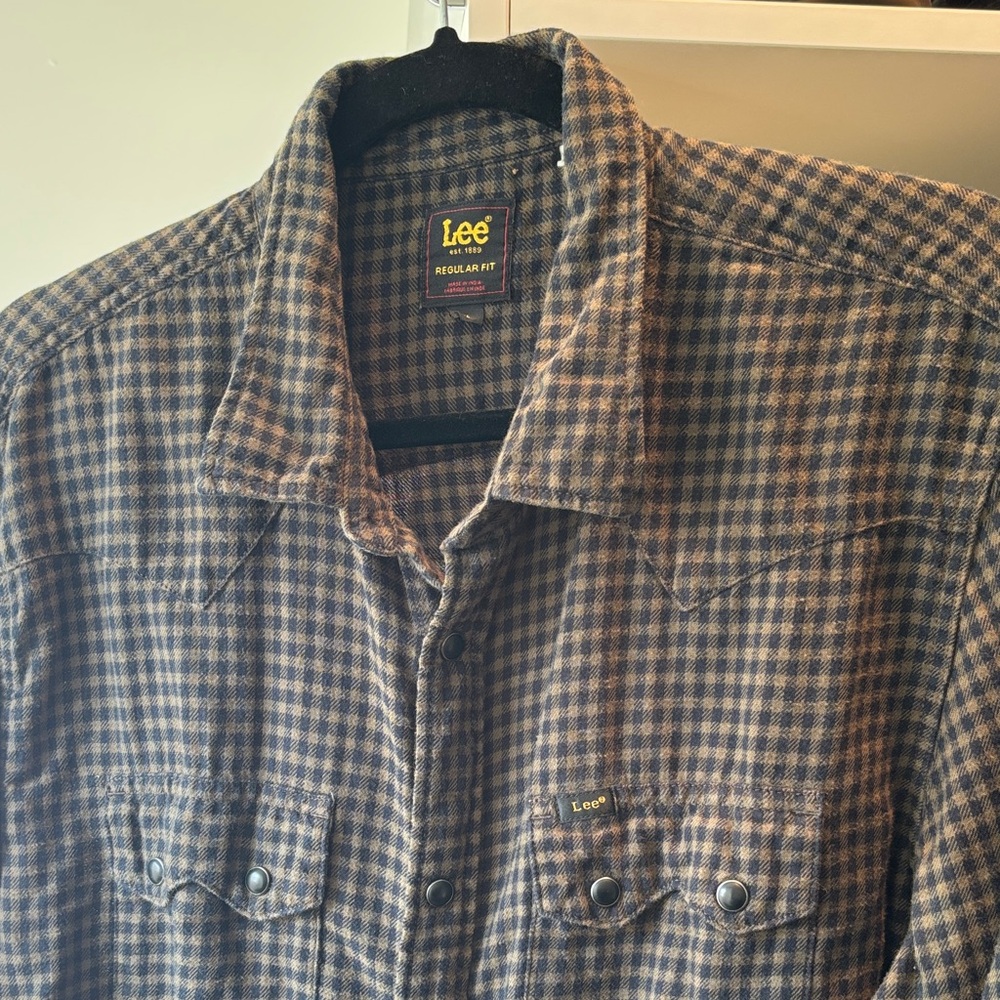 Vintage Lee Checkered Shirt in Brown and Blue